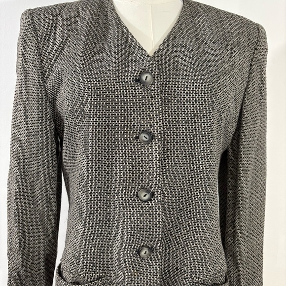 Vtg Jones New York Dress Coat Women’s Size 4 Brown Fleck Tweed Overcoat Made USA - Picture 2 of 12